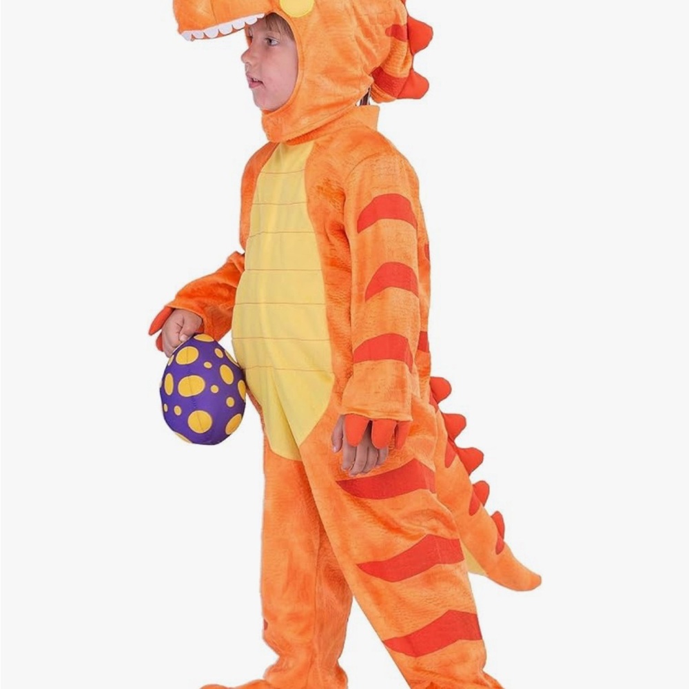 Orange Dinosaur Kids Costume - Picture 2 of 13